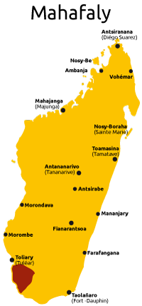 mapa de grupo étnico mahafaly de Madagascar